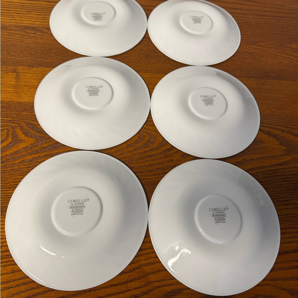 Corelle by Corning ~ Callaway Ivy Swirl ~ Green Rim Set of 6 - Picture 4 of 4